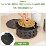 Portable Iron Mosquito Coil Holder with Handle Round Heat-Resistant Incense Holder (Black)