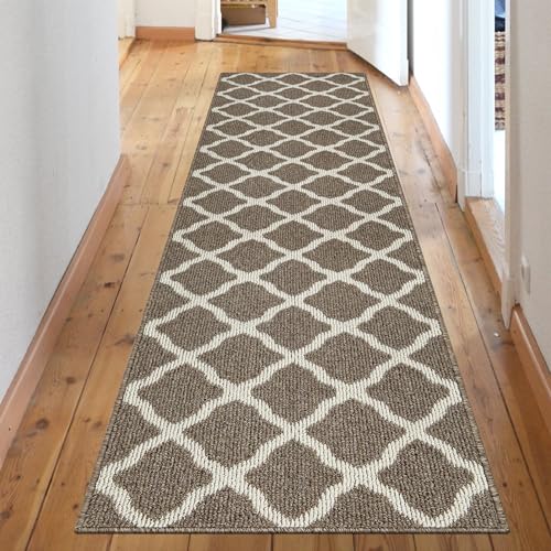 SHACOS Runner Rug 2x8 ft Washable Entryway Runner Rugs Non Slip Rubber Backing Hallway Rug Runner Stain Resistant Kitchen Carpet Runners, Brown
