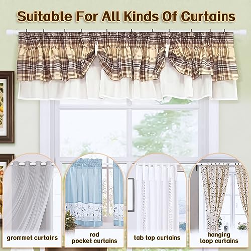 Curtain Rods for Windows 28 to 48 Inch, 5/8 Inch Matte White Curtain Rod Heavy Duty Small Drapery Curtain Rods Set with Brackets, Size: 23-52 Inch