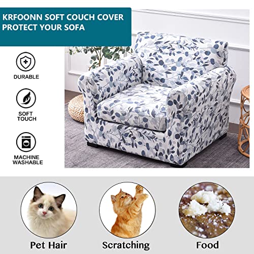 KRFOONN 2 Piece Chair Covers Printed Sofa Covers Couch Covers Washable Armchair Sofa Couch Slipcover Furniture Protector with Elastic Bottom for Living Room (Armchair, 15), Small
