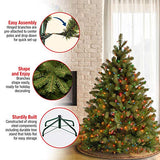 National Tree Company 4.5 ft Pre-Lit Downswept Douglas Fir Artificial Christmas Tree, 450 Multicolor Lights, 525 Feel Real Tips, Includes Stand, Green