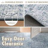 MIULEE 2x3 Washable Entry Rug Door Mat Indoor Entrance, Small Rug for Kitchen Bathroom Bedroom, Non-Slip Stain Resistant Throw Carpet Boho Entryway Decor, Blue