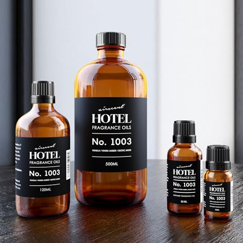 AirScent Hotel Diffuser Oil No. 1003 - Vanilla Warm Amber Musk - 10 mL | Asian Garden Hotel Scent - Premium Fragrance Oil for Ultrasonic and Waterless Diffusers and Crafting - .34 fl oz Bottle