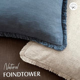 Foindtower Decorative Linen Fringe Throw Pillow Covers 26×26 Inch,Dark Blue