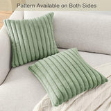 Volcanics Pack of 1 Double-Sided Faux Fur Sage Green Pillow Covers 18x18
