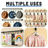 24 Pack 2 Inches Openable Curtain Rings with Clips, Drapery Metal Clip Iron Drapes Hangers Decorative for Windows Rods Rustproof, Black