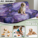 Purple Marble Futon Cover Stretch Armless Sofa Covers Sofa Bed Covers Futon Slipcover Furniture Protector for Living Room Home Decor Washable