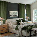 MIULEE Olive Green Velvet Curtains 96 inches Long, Pinch Pleated Blackout Drapes with Hooks, Thermal Insulated Pinch Pleat Panels for Bedroom Living Room, 2 Panels