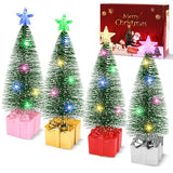 Mini Christmas Tree with Lights, 4 Pack Tabletop Christmas Tree with Lights for Christmas Decorations Indoor Xmas Holiday Party, Christmas Centerpieces for Tables New Year Decoration