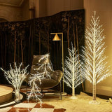 Hairui Lighted White Tree with 450 LED Fairy Lights 4FT, Alpine Tree with Lights Plug in for Indoor Outdoor Winter Home Christmas Holiday Decoration