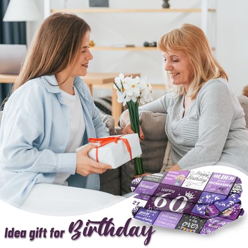 60th Birthday Gifts for Women, 60 Year Old Birthday Gifts for Women, Gifts for 60 Year Old Woman, Happy 60th Birthday Decorations,1966 Birthday Gift for Mom, Grandma - 60 Bday Blanket 60”x50”