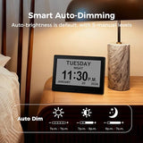 Pastigio Digital Clock, Dementia Clock with Date and Time, 10 Reminders, 6 Alarms, Auto-Dimming, Auto DST, Remote Control, Large Display Alarm Clock for Seniors