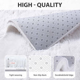 FinRèc White Rugs for Bedroom Living Room, 4x6 Feet Fluffy Shaggy Area Rug, Non-Slip Soft Shag Rug for Nursery Kids Room Dorm Room Home Decor, Indoor Plush Floor Carpet
