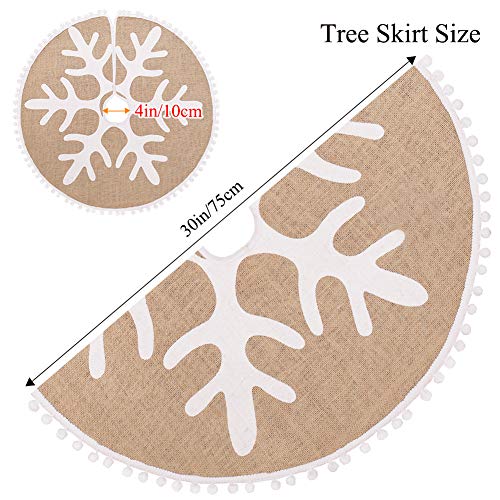 N&T NIETING Christmas Tree Skirt, 30 Inch Burlap Tree Skirt for Christmas Holiday Party Decorations Xmas Indoor Outdoor Home Office Decorations