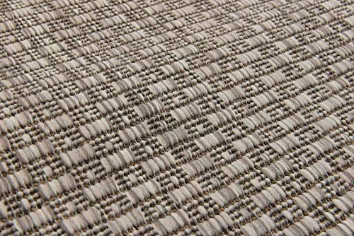 Unique Loom Collection Casual Transitional Solid Heathered Indoor/Outdoor Flatweave Area Rug (2' x 6' 1" Runner, Beige/Ivory)