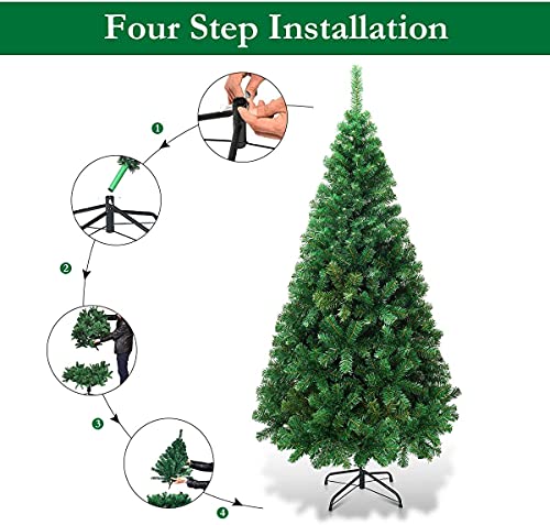 FANTASK Artificial Christmas Tree with Metal Stand, Holiday Christmas Pine Tree for Home, Office, Party Decoration (5 feet)