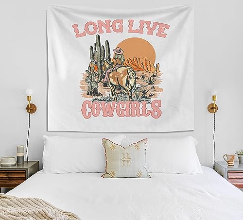 Knibeo Western Cowgirl Wall Tapestry - 50x60 Inch Country Tapestry for Teen Girls' Room Decor, Cowgirl Gifts for Women