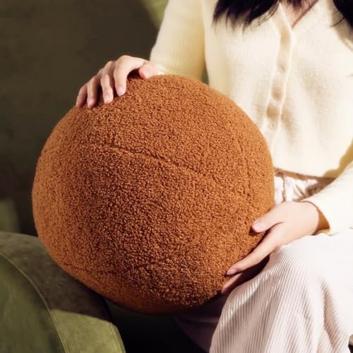 Cream White Ball Pillow 11.8 Inches Boucle Round Throw Pillow Simple Modern Sphere Shaped Throw Pillow，Nordic Style Cushion Decorative Pillow for Couch,Sofa,Bedroom