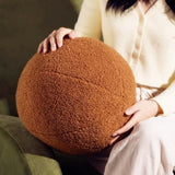 Cream White Ball Pillow 11.8 Inches Boucle Round Throw Pillow Simple Modern Sphere Shaped Throw Pillow，Nordic Style Cushion Decorative Pillow for Couch,Sofa,Bedroom
