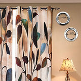 SUBRTEX Light Flitering Curtains 52Wx84L, Room Darkening Vibrant Floral Drapes, 50% Blackout, Semi Sheer Boho Farmhouse Curtains for Living Room, Brown