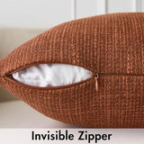 MIULEE Burlap Linen Throw Pillow Covers 20x20 Inch Set of 2 Fall Rust