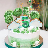Turtle Shell Birthday Candle, Cartoon Turtle Themed Cupcake Number Candle Green Cake Topper for Party Decoration Favors Supplies (Number 5)