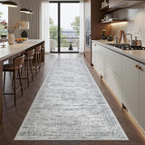 2x10 Runner Rug Non Slip,Washable Hallway Runner Rug,Grey