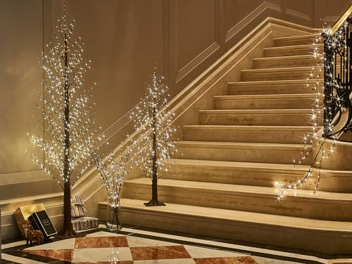LITBLOOM Lighted Brown Willow Branches 200 Fairy Lights 32IN Plug in with Timer and Dimmer, Tree Branch with Lights for Home Holiday Christmas Decoration