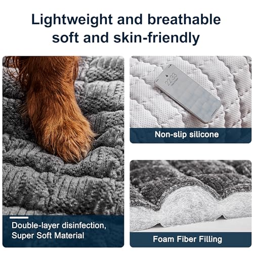 Couch Cover for Dogs Washable,Anti-Slip Back Cat Mat Pet Pad Blanket for Furniture Protector,Fuzzy Pet Sofa Cover for 3 Cushion Couch Sofa Pets Friendly (Dark Gray, 2pc/28"x28"-Arm/Backrest Cover)