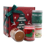 Christmas Candles - Holiday Gifts for Women & Men, 4 Pack Natural Soy Wax With Holiday Scents, Perfect for New Year and Winter Decor