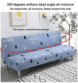 YOPOIY Super Soft Futon Cover Printed Futon Slipcover Fitted Non-Slip Armless Sofa Cover with Elastic Bottom Washable Futon Sofa Protector for Pets -16-190-220cm