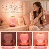 WLHONG Girls Gifts Strawberry Night Light, Silicone Strawberry Lamp Cute Small Lights, 3 Modes Dimmable Touch Bedside Lamps, Kawai Room Decor Romantic Gifts for Mom Girls Women Toddlers Teen