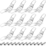 Jetec 12 Sets Window Blind Cord Cleats Safety Cord Cleats for Blinds with Screws Plastic Transparent for Home Office Window Curtains Sun Shades Ropes