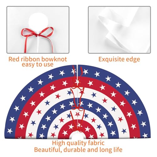 4th of July Decoratios for Tree Skirt Gnome Stars Patriotic America Memorial Day 36in Holiday Tree Skirt Decor for Party Indoor Home