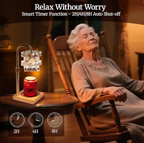 Alpharan Candle Warmer Lamp with Timer - Electric Wax Warmer for Home Desk Decor, Birthday Gifts for Women Mom Men, House Warming Gifts New Home Kitchen Office Dorm