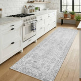 2x6 Grey Hallway Runner Rug,Non Slip Vintage Rug