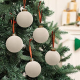 Liliful 15 Pcs Velvet Christmas Balls Bulk Flocked Christmas Tree Ball Ornaments Plastic Xmas Decorative Hanging Ornaments(Creamy White,3.15 Inch)