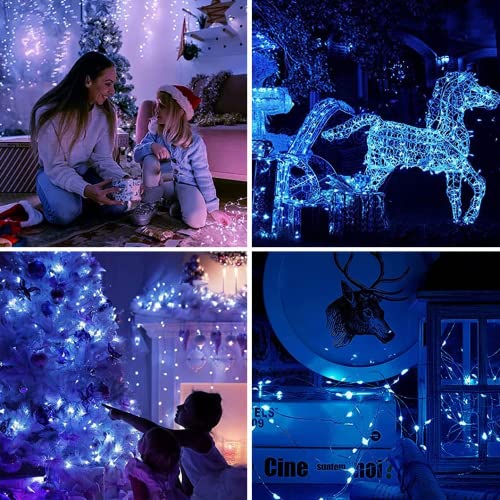 12 Pack Fairy Lights Battery Operated String Lights，7FT 20LED Waterproof Silver Wire Christmas Lights Outdoor,Firefly Mini Lights for Bedroom Party Birthday Wedding Indoor Decorations.