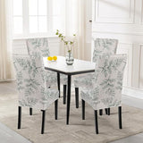 SearchI Printed Dining Room Chair Covers Set of 4, Stretch Kitchen Chair Covers Washable Parsons Chair Slipcover Removable Dining Chair Protectors for Hotel,Ceremony(Fern Leaves)