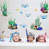 Zonon Under The Sea Wall Decals Coral Reef and Seaweed, Ocean Wall Decals Stickers, Undersea Decor Stickers, Underwater Sea Stickers for Nursery Living Room Office(Classic Style)