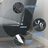 MAXIJIN Velvet Futon Cover Full Size Stretch Futon Mattress Cover Thick Soft Armless Sofa Bed Slipcover Plush Couch Furniture Protector with Elastic Bottom, Machine Washable (Gray)