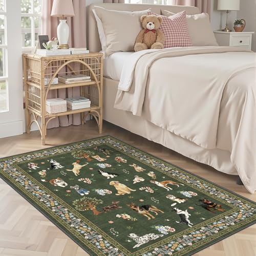 Dog Machine Washable Rug 3x5 for Bedroom Entryway