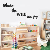 Xylolfsty Playroom Wall Decor, Where The Wild Ones Play Sign - Wooden Wall Art for Boys & Girls Toy Room, Toddler Nursery, Bedroom - 8 pcs