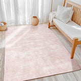 3x5 Washable Area Rug, Pink Solid Area Rugs for Living Room & Bedroom