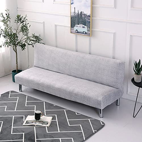 YOPOIY Printed Futon Cover Elastic Feature Rich Textured Futon Slipcover Washable Armless Sofa Cover for Living Room Bedroom Furniture -31-170-210cm
