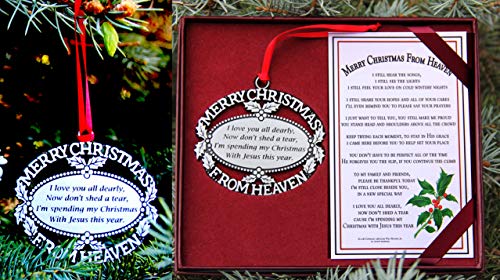 ® Pewter Finish Keepsake Memorial Ornament with Poem in Gift Box - Rememberance Gift for Christams Trees or Year Round Respect for a Departed Loved One.