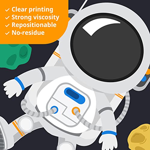 DECOWALL DS9-8058 Outer Space wall Decals Stickers Kids Bedroom Room décor Nursery Boys Galaxy Stars Astronaut Planets Solar System Dark Removable Decoration Living Spaceship Window Art Mural Peel