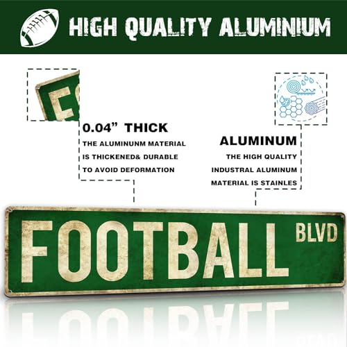 Football Gifts for Boys 8-12 Accessories Football Stuff Teen Boy Room Decor | Football Party Decorations | Wall Sign | Boys 8-12 & Teen Boys | Men Room & Bedroom | Birthday & Christmas Gift