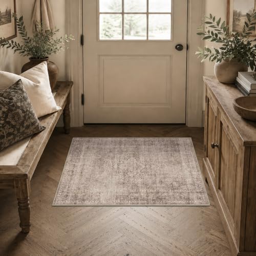 HelloTree 2x3 Vintage Machine Washable Entryway Rug, Non-Slip Door Mat