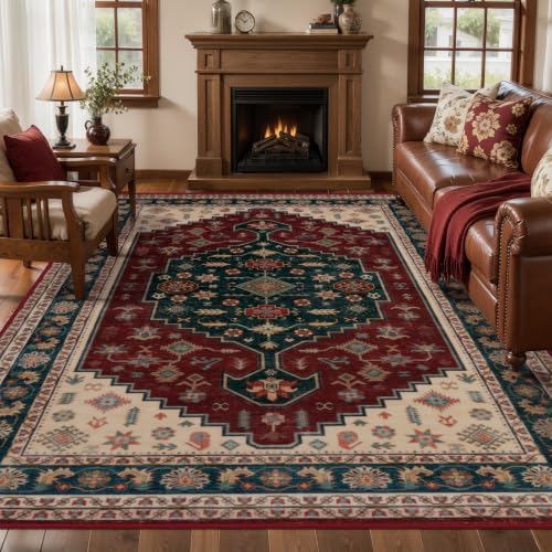 Tangsoo 8x10 Large Washable Area Rugs for Living Room,Boho Non Slip Rug